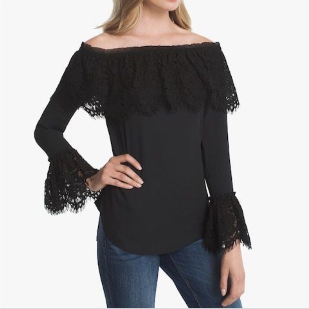 White House Black Market lace blouse